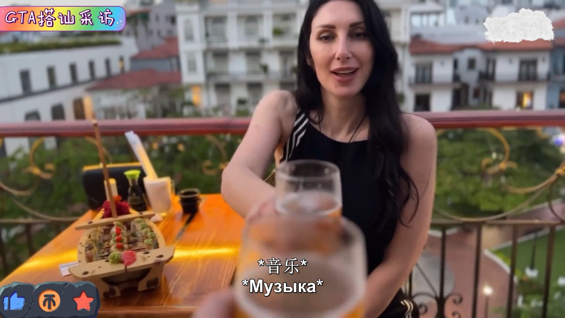 捷克街头-齐刘海红色盘发的肉丝医生